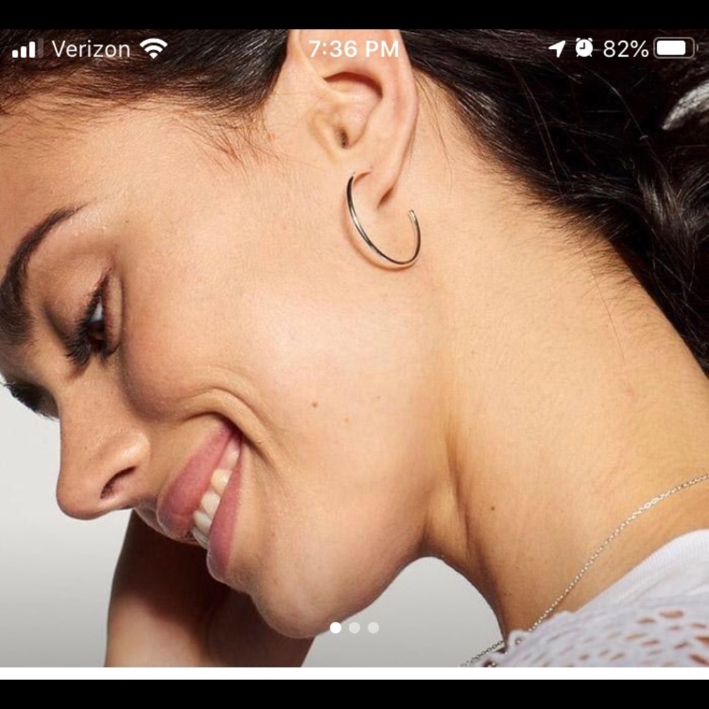 Sterling silver medium hoop earrings